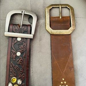 Genuine leather belts with stones